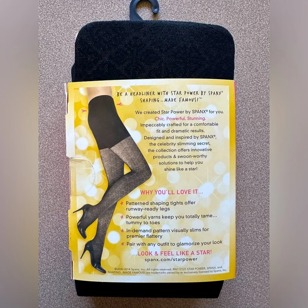 Spanx Star Power Center-Stage Patterned Shaping Tights  - NIP